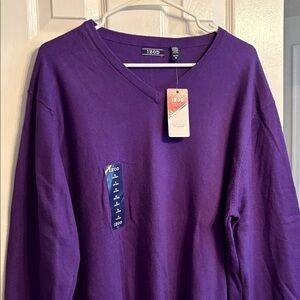 Men’s Izod  Deep Purple V-Neck Pullover